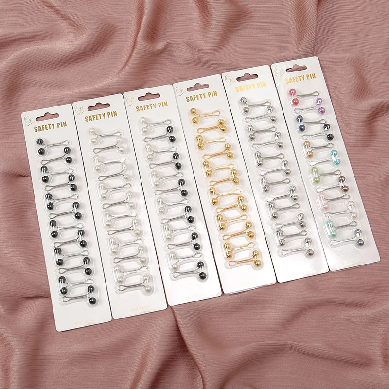 Embroidery Eyebrow - 12 개/가방 이슬람 Hijab 핀 스카프