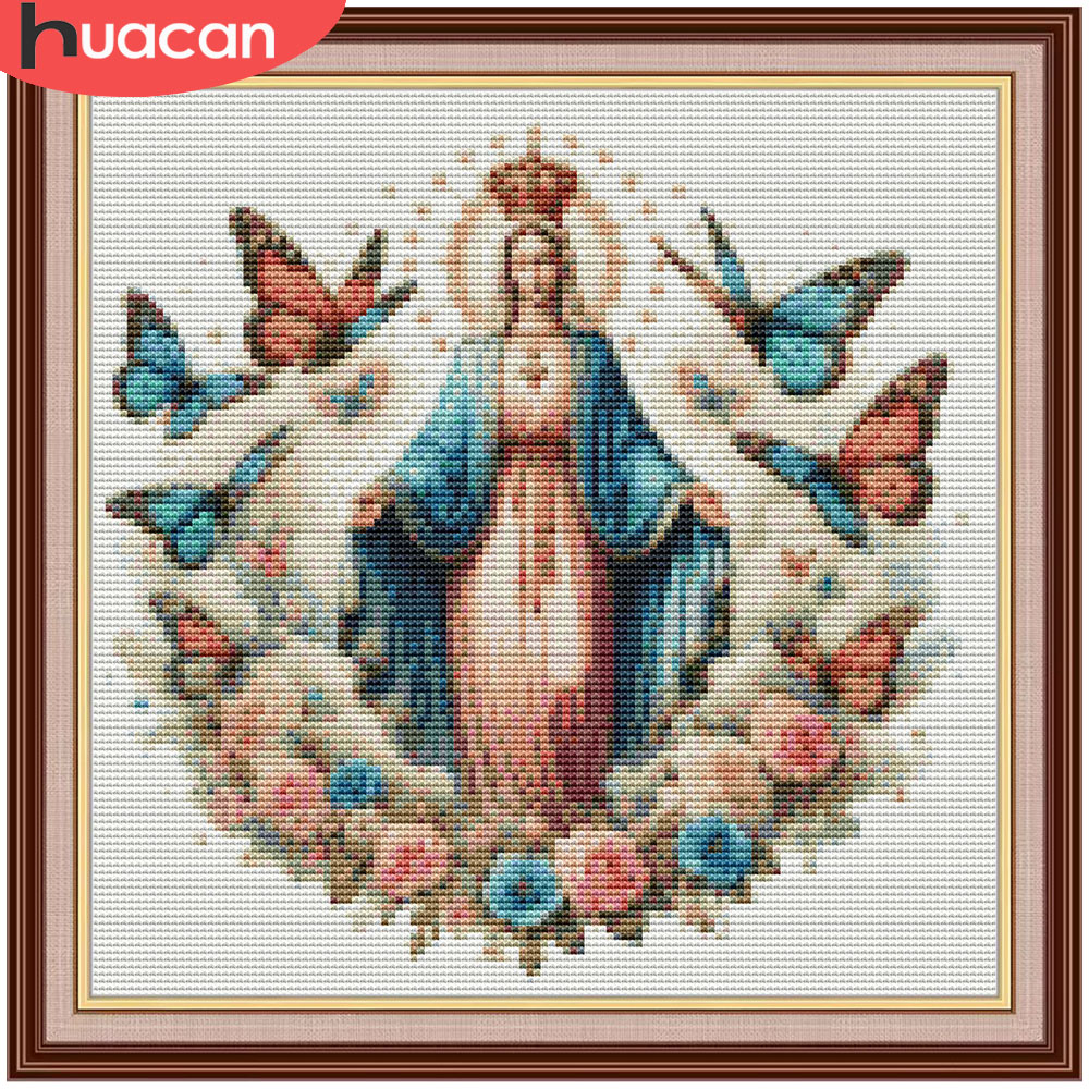 Embroidery Rose Stitch - HUACAN 자수 키트 성모 마리아 종교