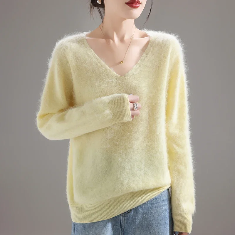 Embroidery Origin - 2025 여성용 100% 메리노 울 스웨터,