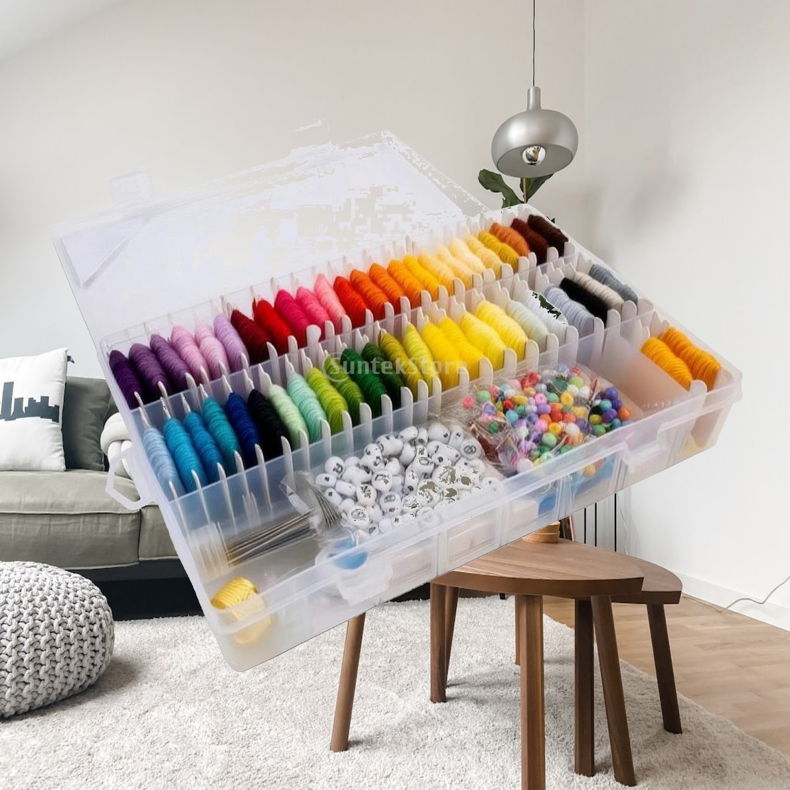 Embroidery Origin - 자수실 키트와 정리함, 투명 자수실 정리함,