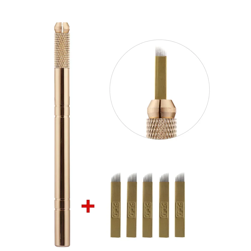 골든 Tebori 3D 문신 펜 + 5 Pcs 12 핀 - Embroidery Eyebrow 리뷰 및 가격