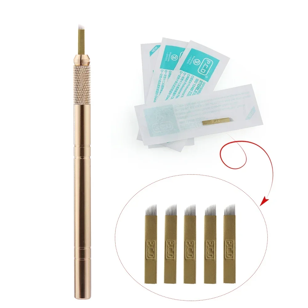 골든 Tebori 3D 문신 펜 + 5 Pcs 12 핀 - Embroidery Eyebrow 리뷰 및 가격