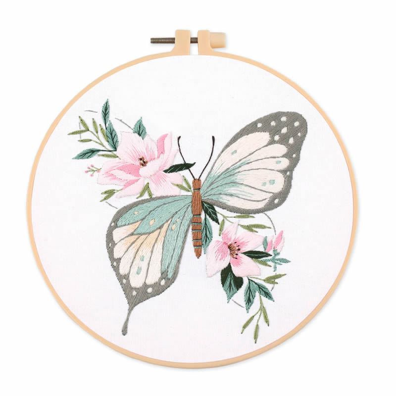 1개 20X20CM 7.87인치 자수 나비 키트, 초보 - Embroidery For Beginners 리뷰 및 가격