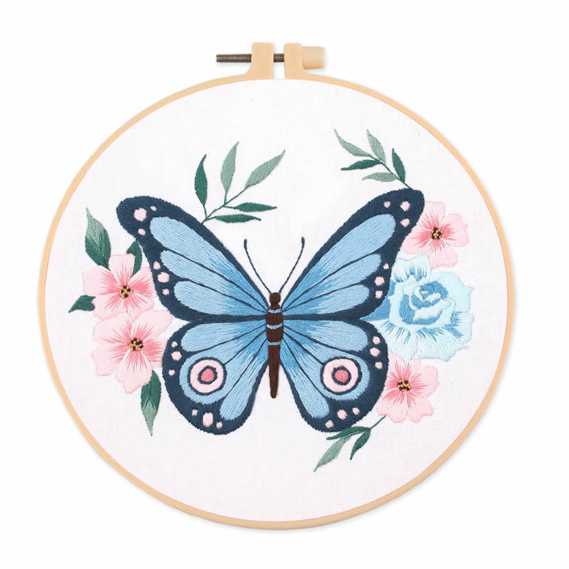 1개 20X20CM 7.87인치 자수 나비 키트, 초보 - Embroidery For Beginners 리뷰 및 가격