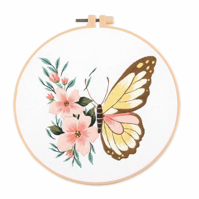 1개 20X20CM 7.87인치 자수 나비 키트, 초보 - Embroidery For Beginners 리뷰 및 가격