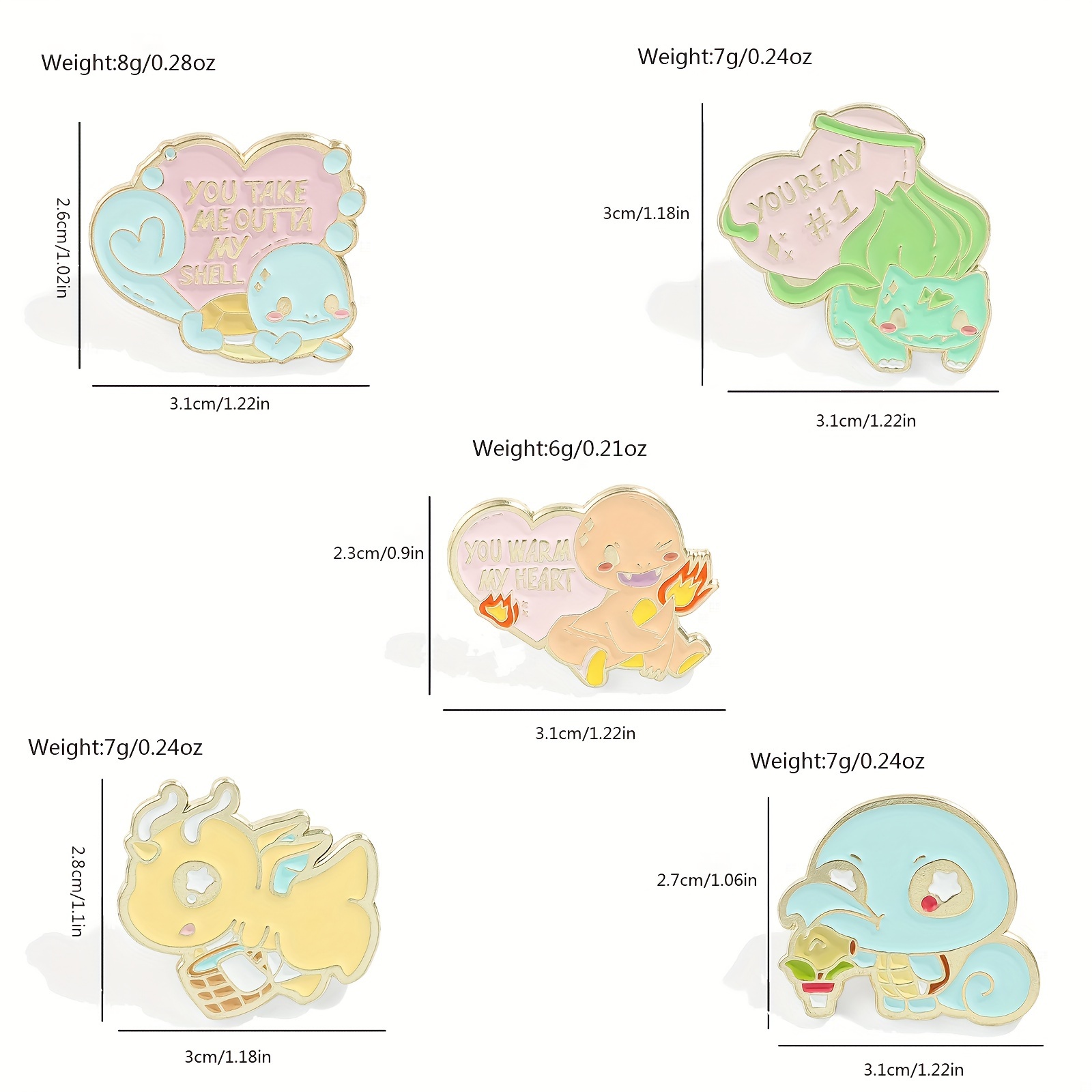5개 귀여운 애니메이션 브로치, 개성있는 벌바사우르,  - Embroidery Textile 리뷰 및 가격