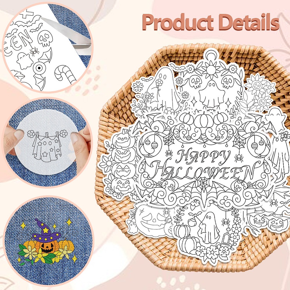 초보자를 위한 물에 녹는 자수 패턴 세트: 얼굴과 호박 - Embroidery For Beginners 리뷰 및 가격