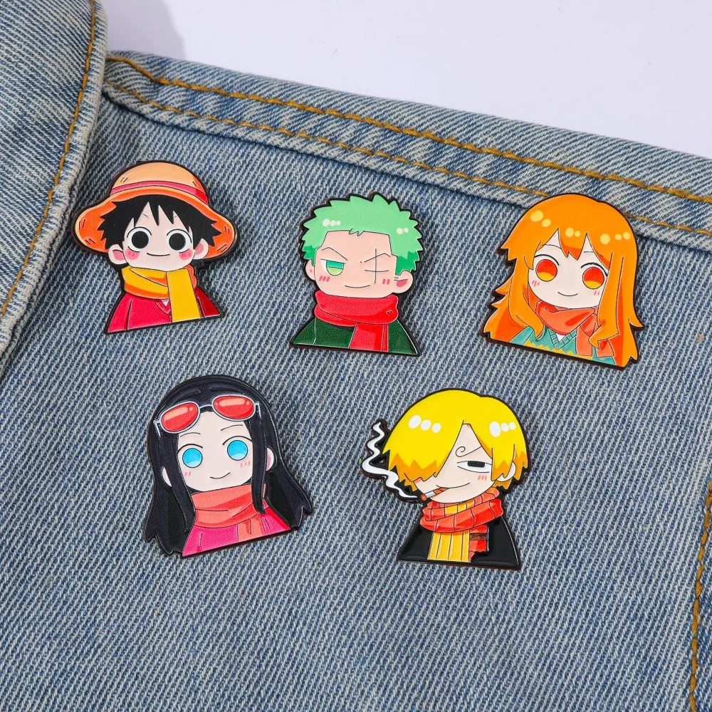 5개 귀여운 애니메이션 만화 브로치 재미있는 나미 루피 - Embroidery Textile 리뷰 및 가격