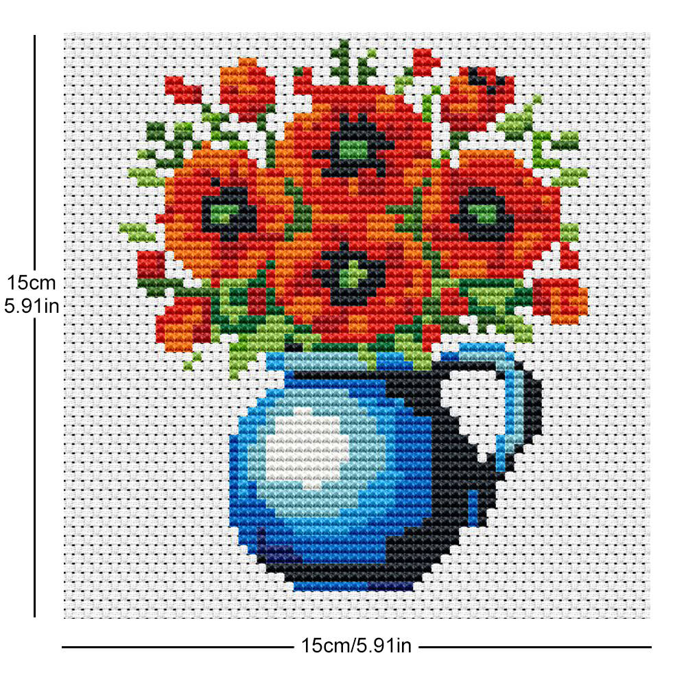 Evershine 8pcs 미니 꽃 크로스 스티치 꽃병 - Embroidery Rose Stitch 리뷰 및 가격