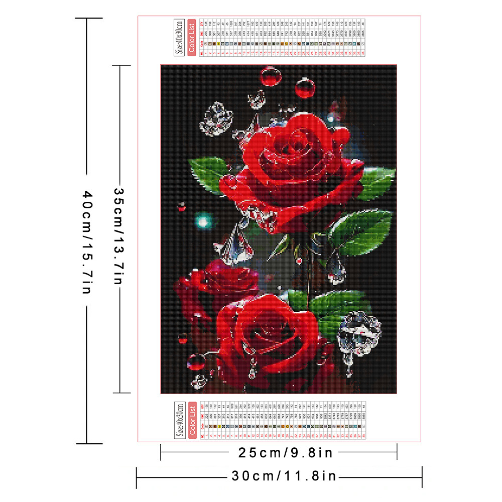 AZQSD 다이아몬드 페인팅 전체 드릴 장미 꽃 라인  - Embroidery Rose Stitch 리뷰 및 가격