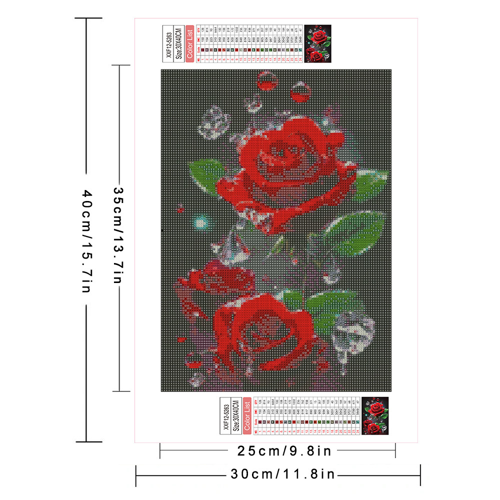 AZQSD 다이아몬드 페인팅 전체 드릴 장미 꽃 라인  - Embroidery Rose Stitch 리뷰 및 가격