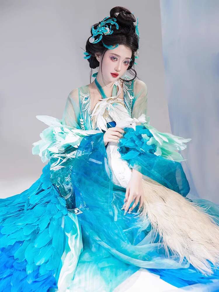 새로운 Peacock Hanfu 여성 패션 중공업 자수 - Embroidery Cotton Shirt 리뷰 및 가격